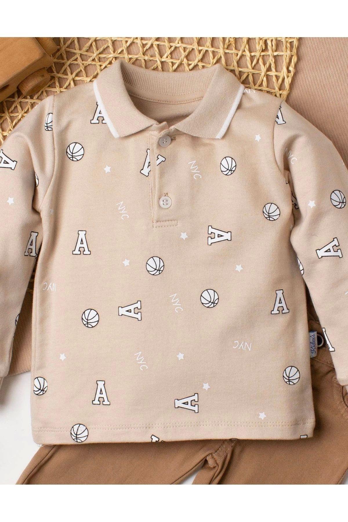 Kidex’s Baby Erkek Bebek Pamuklu Polo Takım Pantolon Üst İkili Takım Düğün Doğum Günü Nişan Nikah fotoğrafı 2 (önizleme)