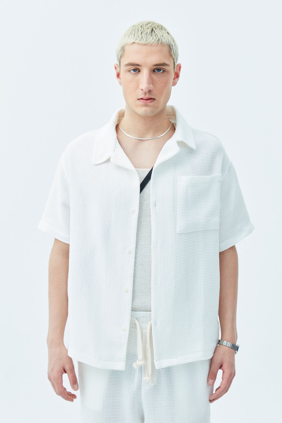 VAMOSCLO-White Basic Oversize Linen Set 3