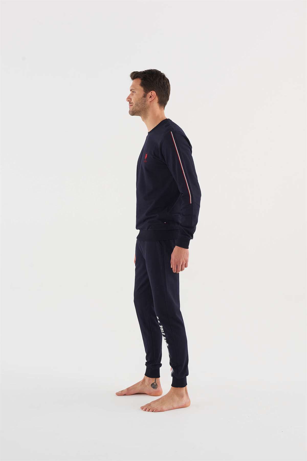 ست پیژامه آبی مردانه لباس خواب سرمه ای U.S. Polo Assn.