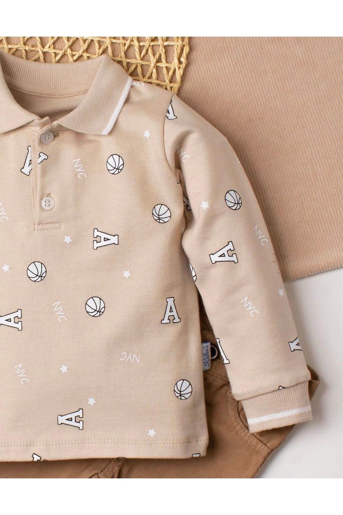 Kidex’s Baby Erkek Bebek Pamuklu Polo Takım Pantolon Üst İkili Takım Düğün Doğum Günü Nişan Nikah fotoğrafı 3 (önizleme)