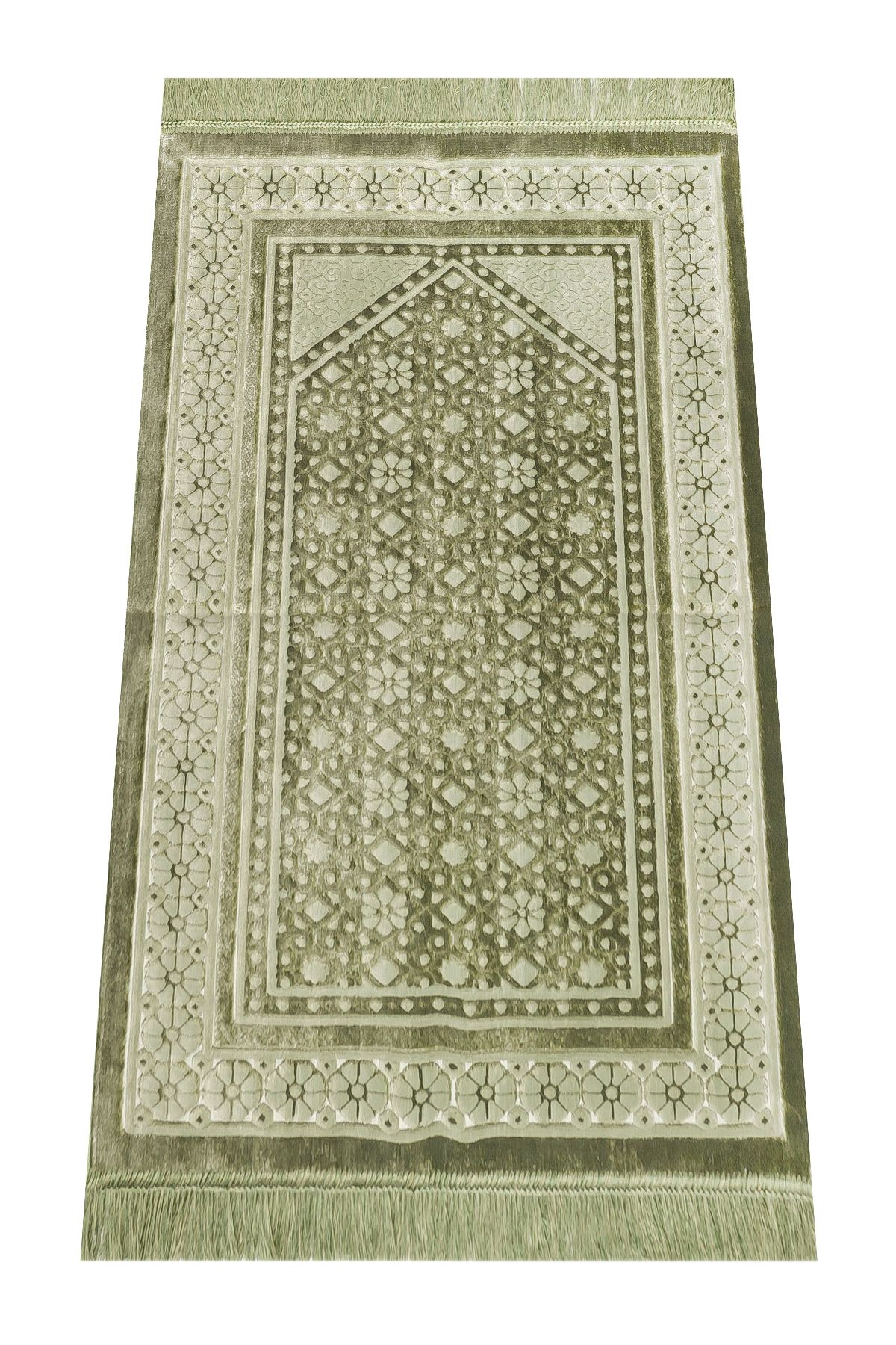 ihvanonline Velvet Prayer Mat Inci Velvet Pearl - Зеленый бархатный молитвенный коврик