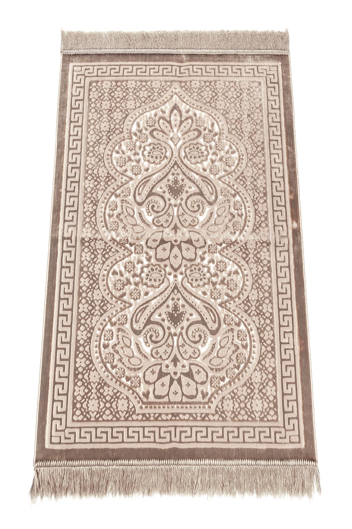 ihvanonline Velvet Prayer Rug Inci Velvet Pearl - Коричневый бархатный молитвенный коврик