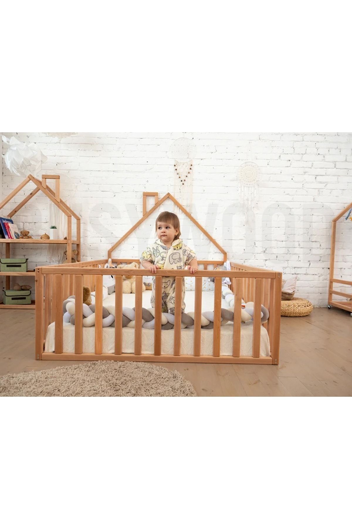 OPPİPO Ahşap Montessori Karyola - Masif Ahşap Karyola - Montessori Çocuk Ve Bebek Yatak Opmont-08 fotoğrafı 4 (önizleme)