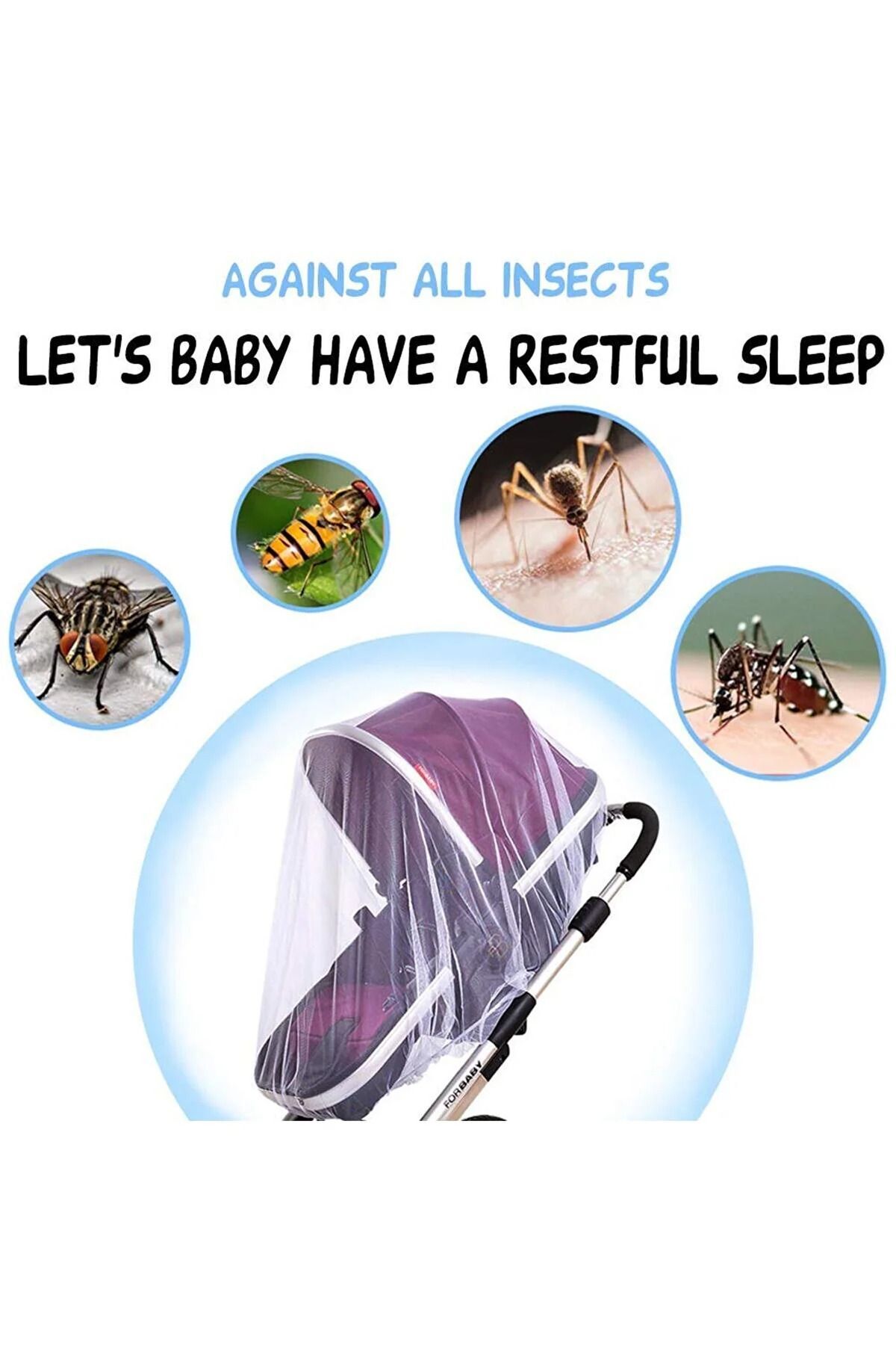 Özlem Toys Bebek Arabası Puset Ana Kucağı Sineklik(BEYAZ RENK-BÜTÜN BEBEK ARABALARINA UYUMLUDUR) fotoğrafı 3 (önizleme)