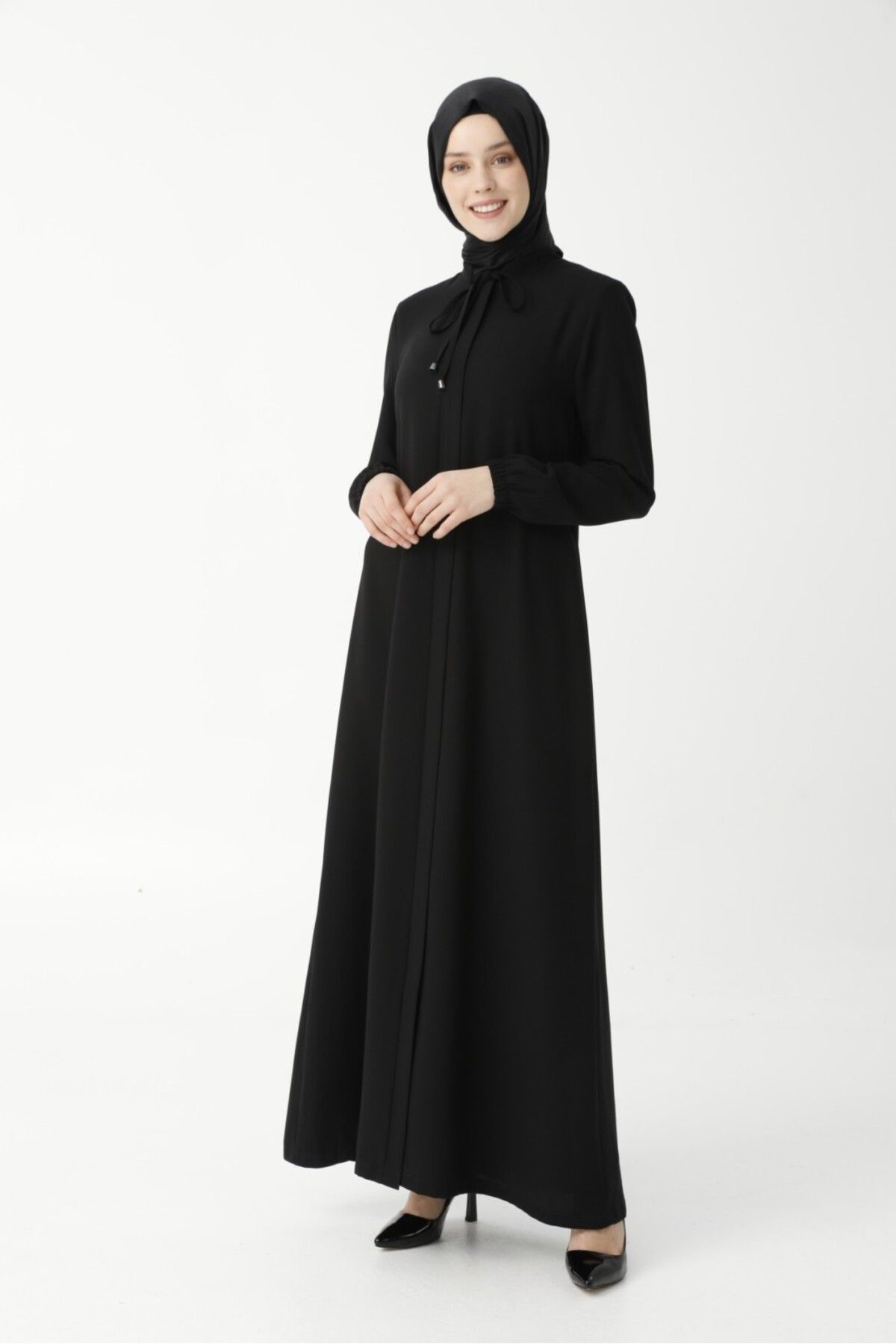 глубокий магазин Plain Black Halter Neck Abaya 9229-22 01.FRC.6865