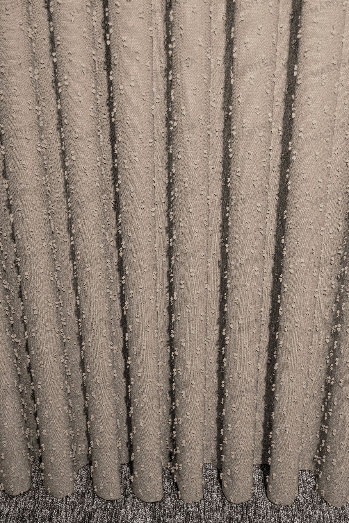 MARİTSA-Linen Series Grammated Background Curtain - Pompom Pattern, Wicker Close Pleat, Single Wing Curtain (1x3) 5