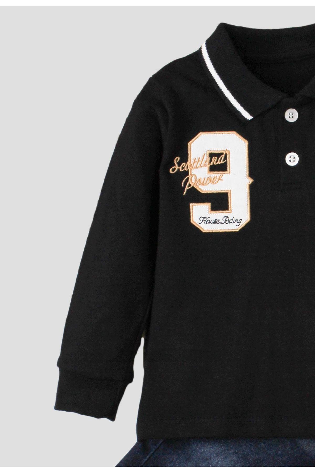 Kidex’s Baby Polo bebek takımı yumuşak kot pantolonlu %100 pamuklu fotoğrafı 4 (önizleme)