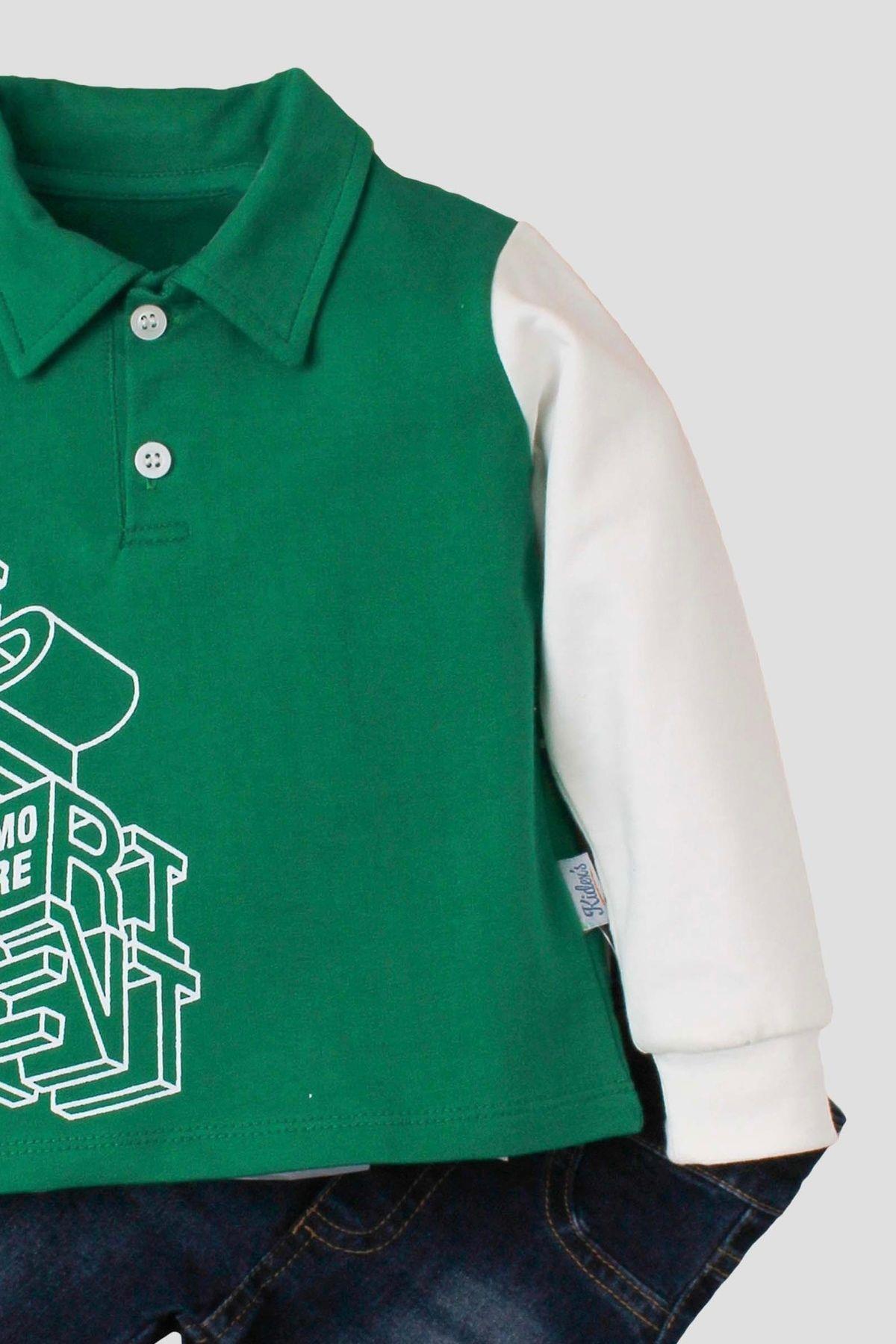 Kidex’s Baby Erkek Bebek Polo Takım Kot Pantolon Üst İkili Takım fotoğrafı 5 (önizleme)