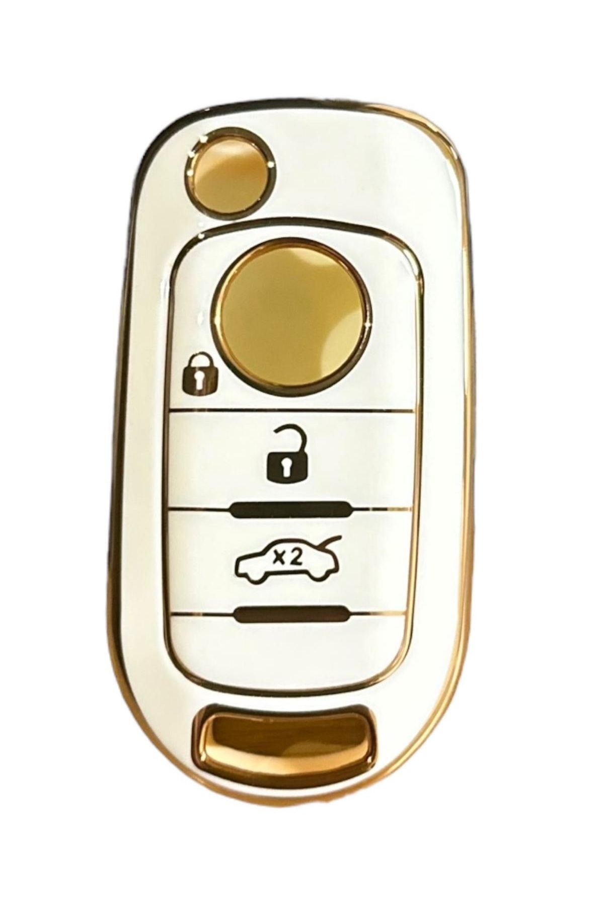 EBG İSTANBUL Fiat Egea Sustalı Beyaz Oto Anahtar Kumanda Kabı (Kılıfı)