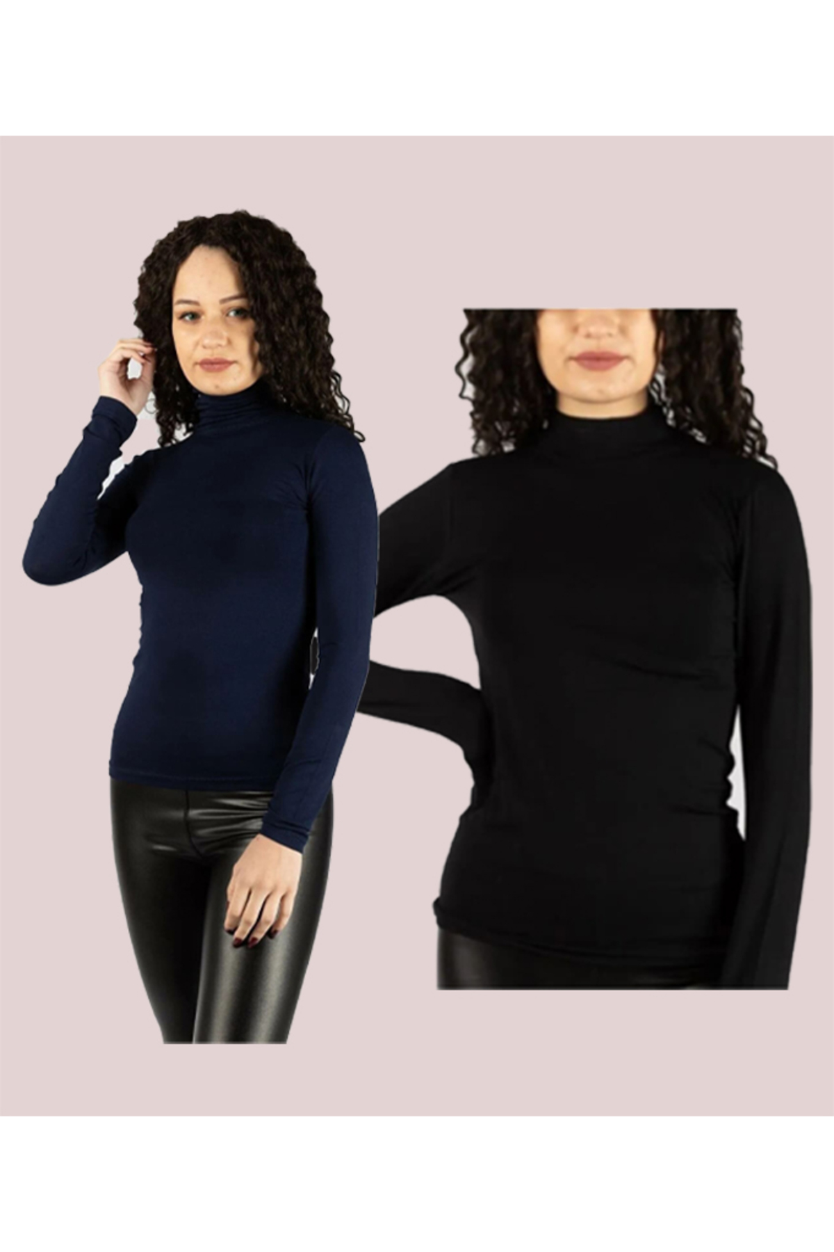 Women's Long Sleeve HALF Throat FISHERMAN Lycra Combed Cotton Waistband 2 Pieces Body (2 Pieces)