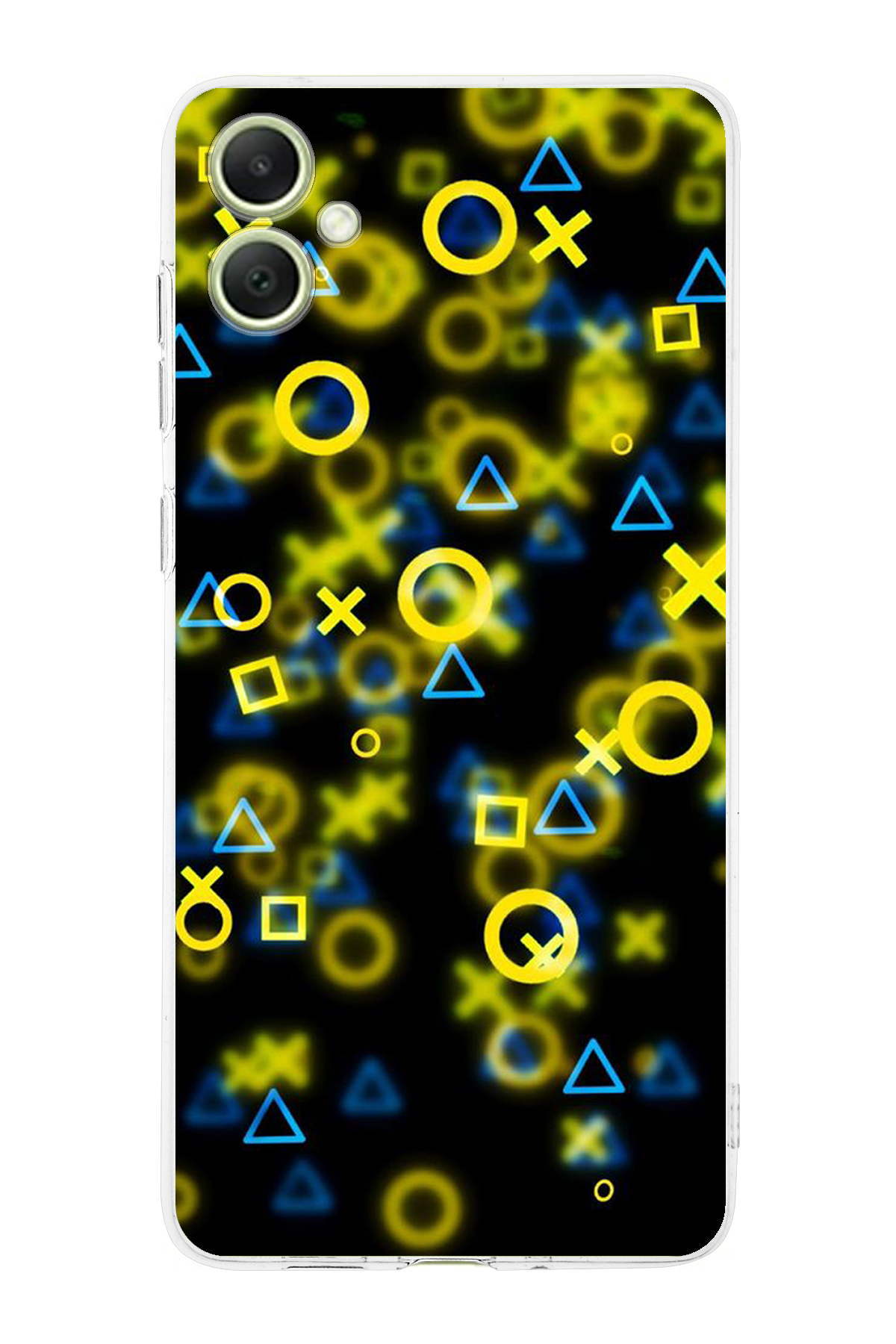 Samsung A05 Uyumlu Kamera Korumalı Semboller Tasarımlı Şeffaf Silikon Kılıf
