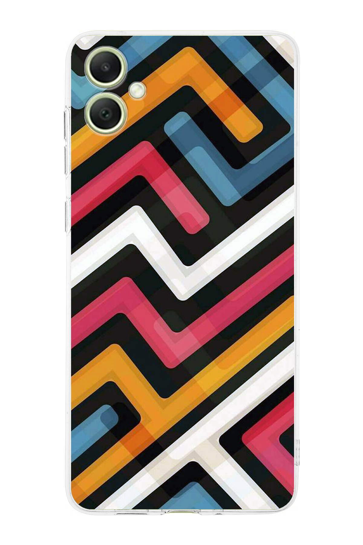 Samsung A05 Uyumlu Kamera Korumalı Labirent Grafiti Tasarımlı Şeffaf Silikon Kılıf