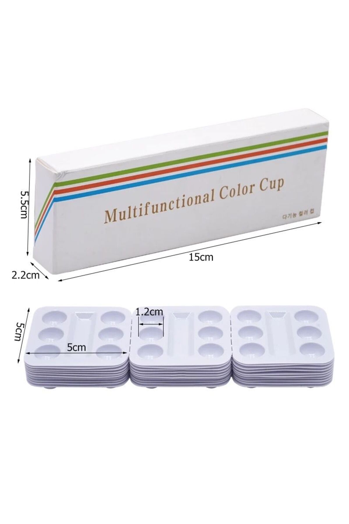 30 adet palet plaka karıştırma plakası Lab 6 yuvası tek kullanım plastik pigment karıştırma aracı — PALET1 — تصویر 2 از 6