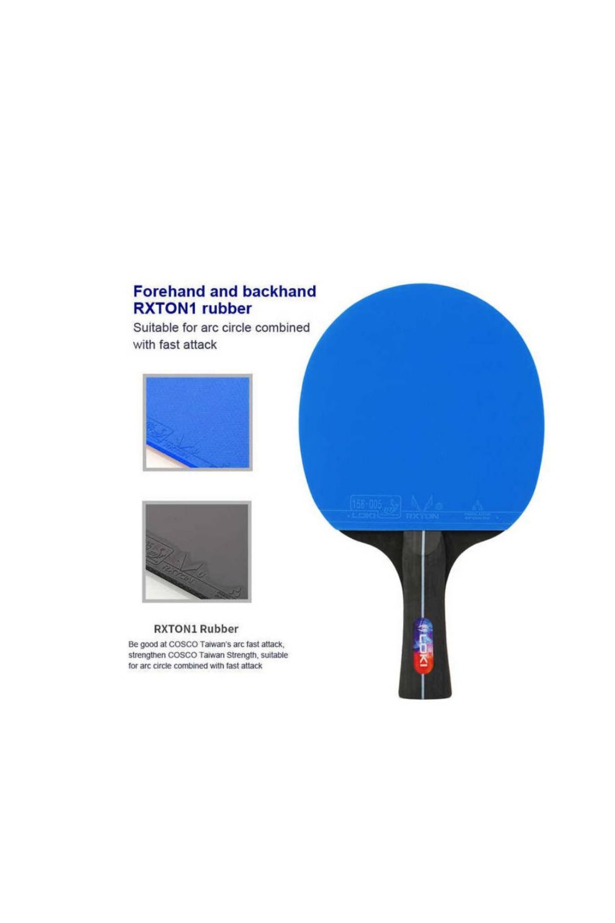 LOKİ-Wang Hao Blue Table Tennis Racket Ittf Approved 2 Rackets 2 Balls 1 Case 4