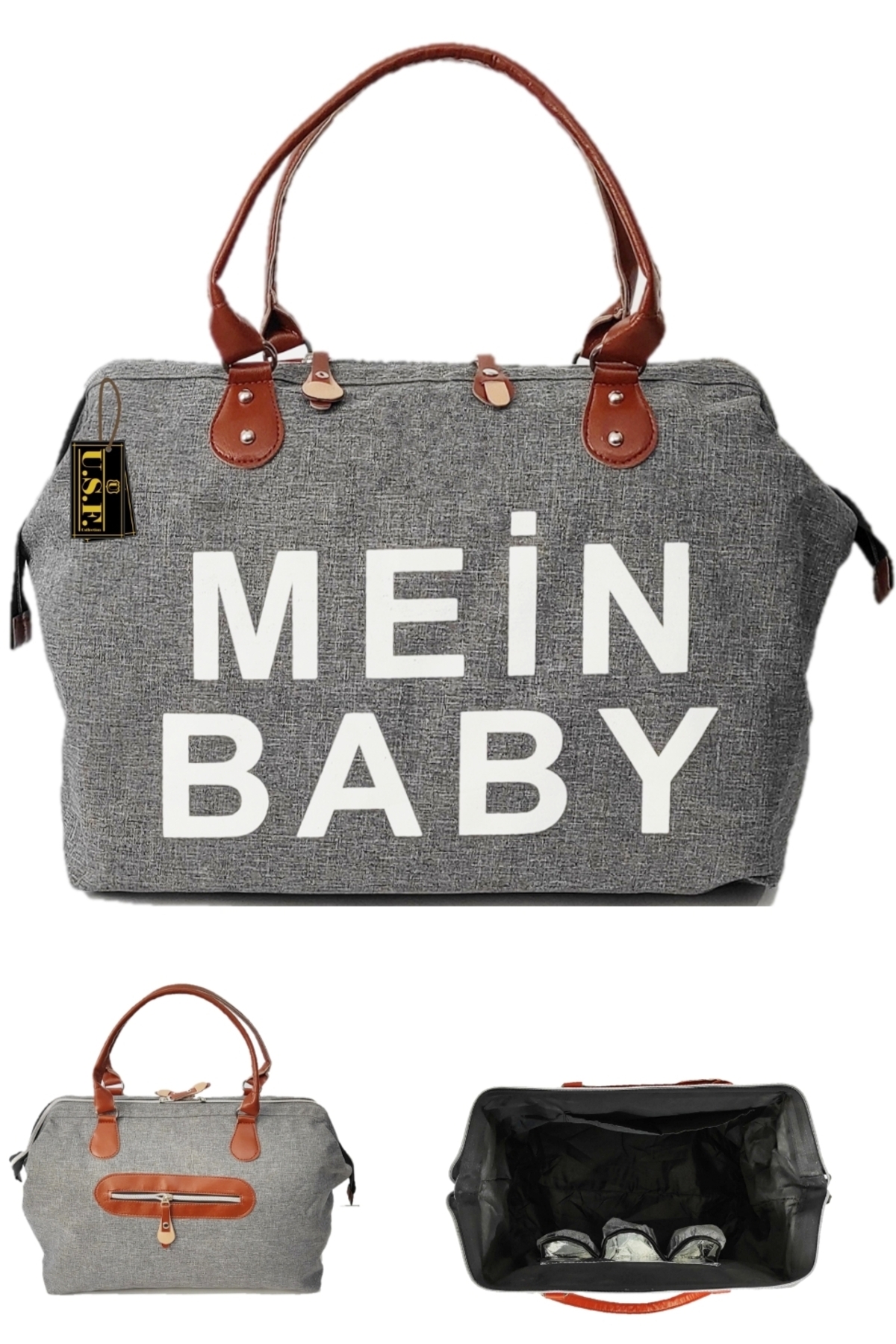 USF Çift Yönlü Bebek Taşıma Kanguru Portbebe Ana Kucağı Bebek Bakım Çantası Hastane Çıkış Çantası 4 Lü fotoğrafı 5 (önizleme)