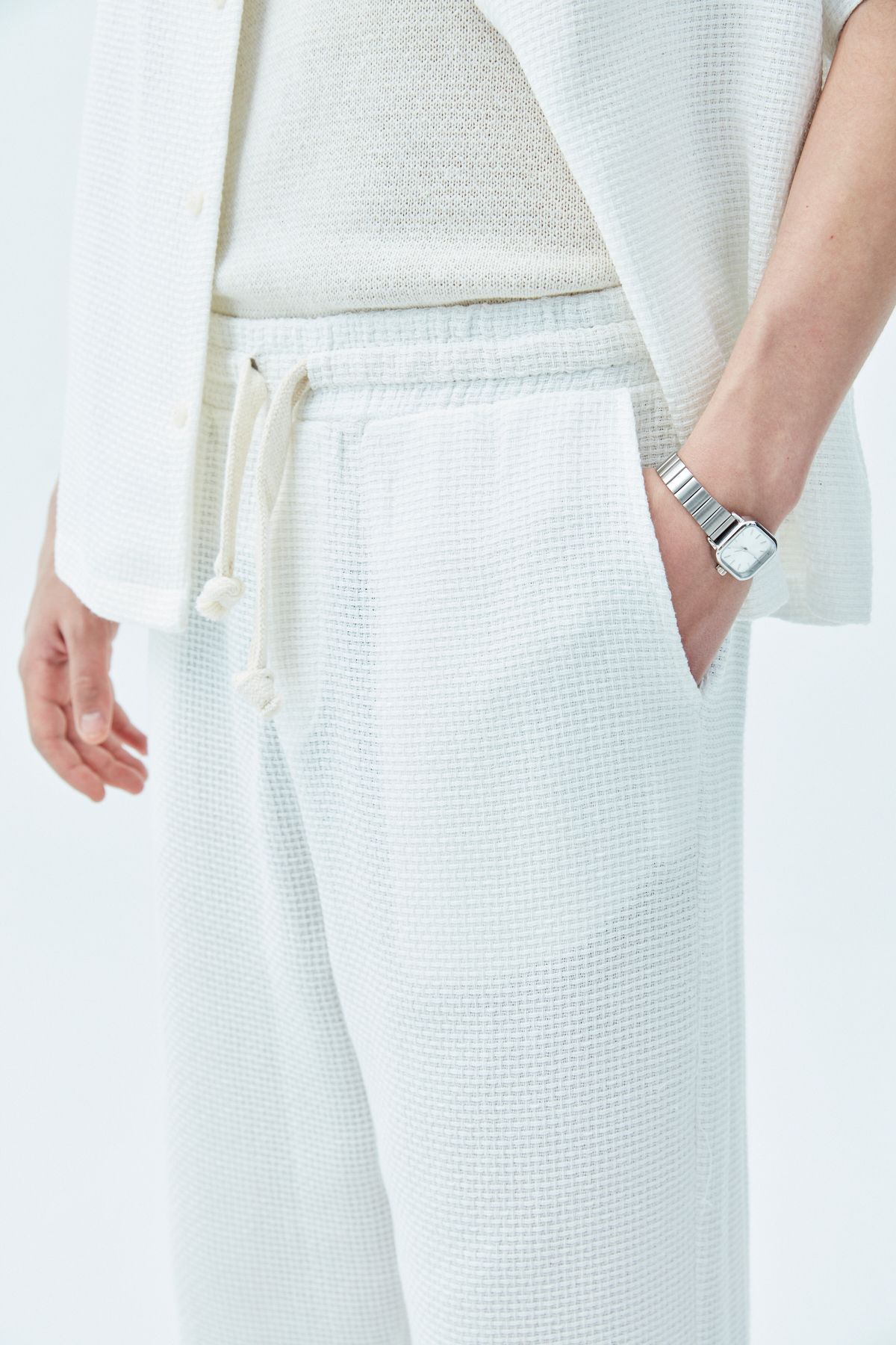 VAMOSCLO-White Basic Oversize Linen Set 5