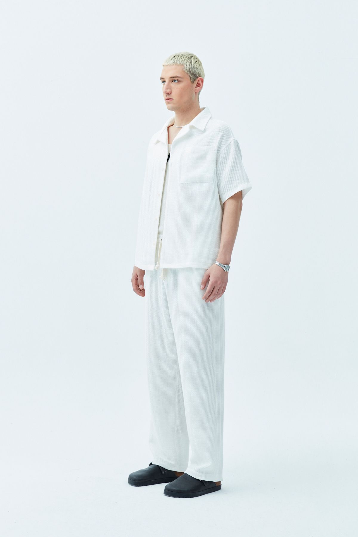VAMOSCLO-White Basic Oversize Linen Set 2