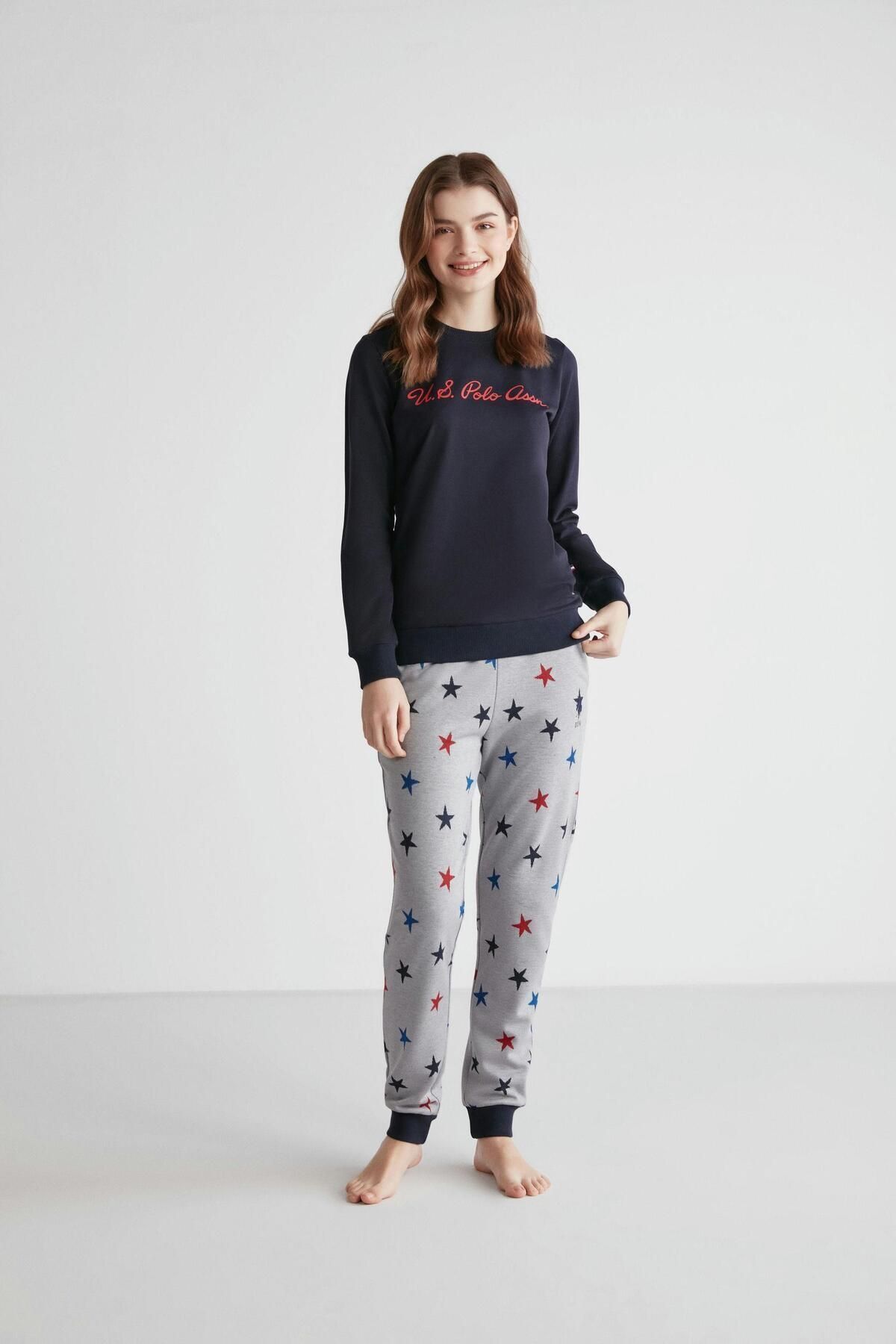 U.S. Polo Assn. Kad n Lacivert Patl Pijama Tak m 16958 Kad n Giyim
