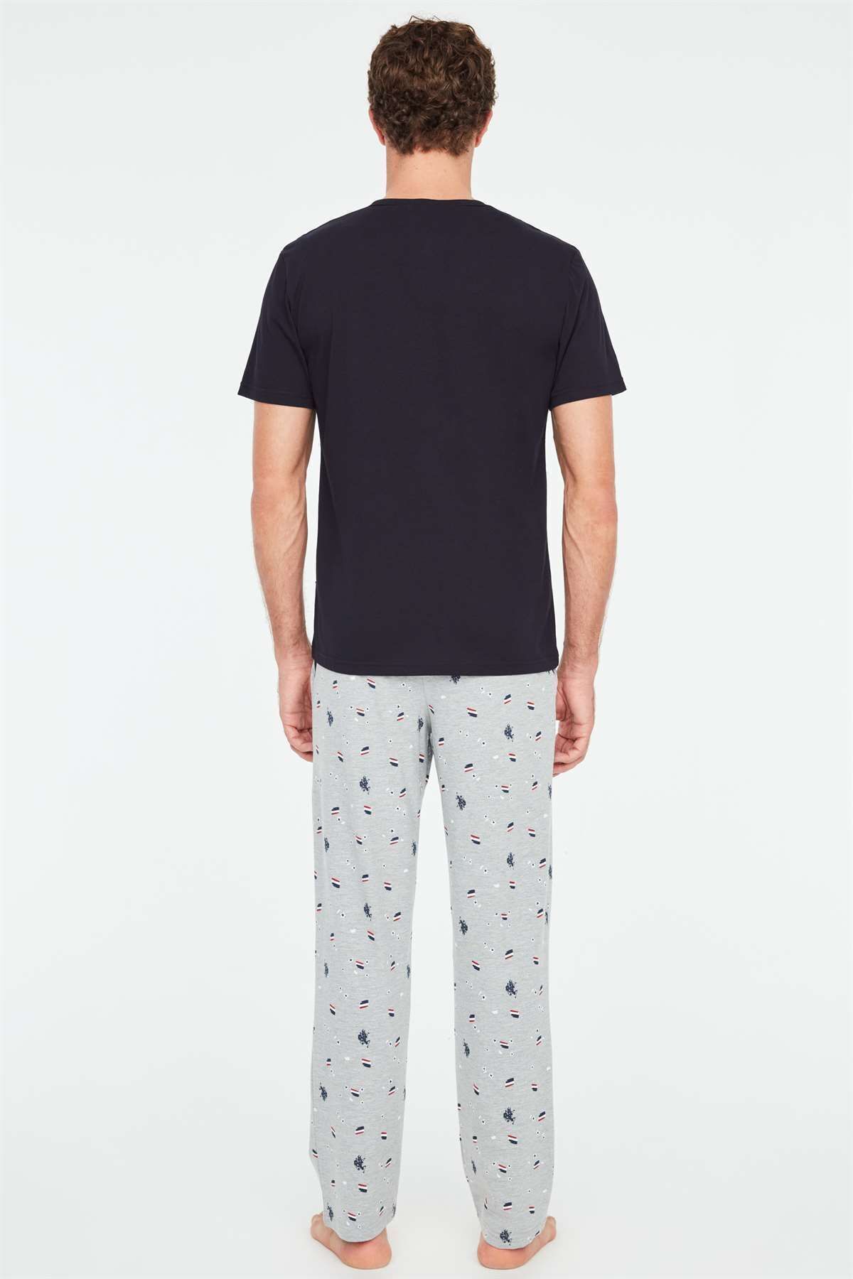 ست پیژامه آبی مردانه لباس خواب سرمه ای U.S. Polo Assn.
