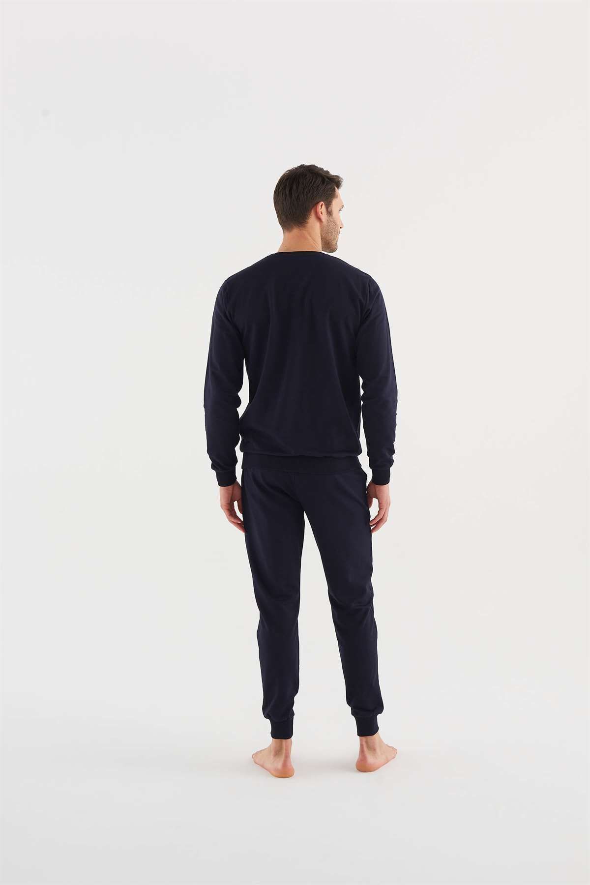 ست پیژامه آبی مردانه لباس خواب سرمه ای U.S. Polo Assn.