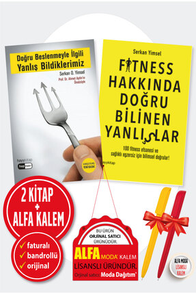 Hayykitap Alfa Kalem+Serkan O. Yimsel 2 Kitap(Doğru Beslenmeyle İlgili Yanlış...