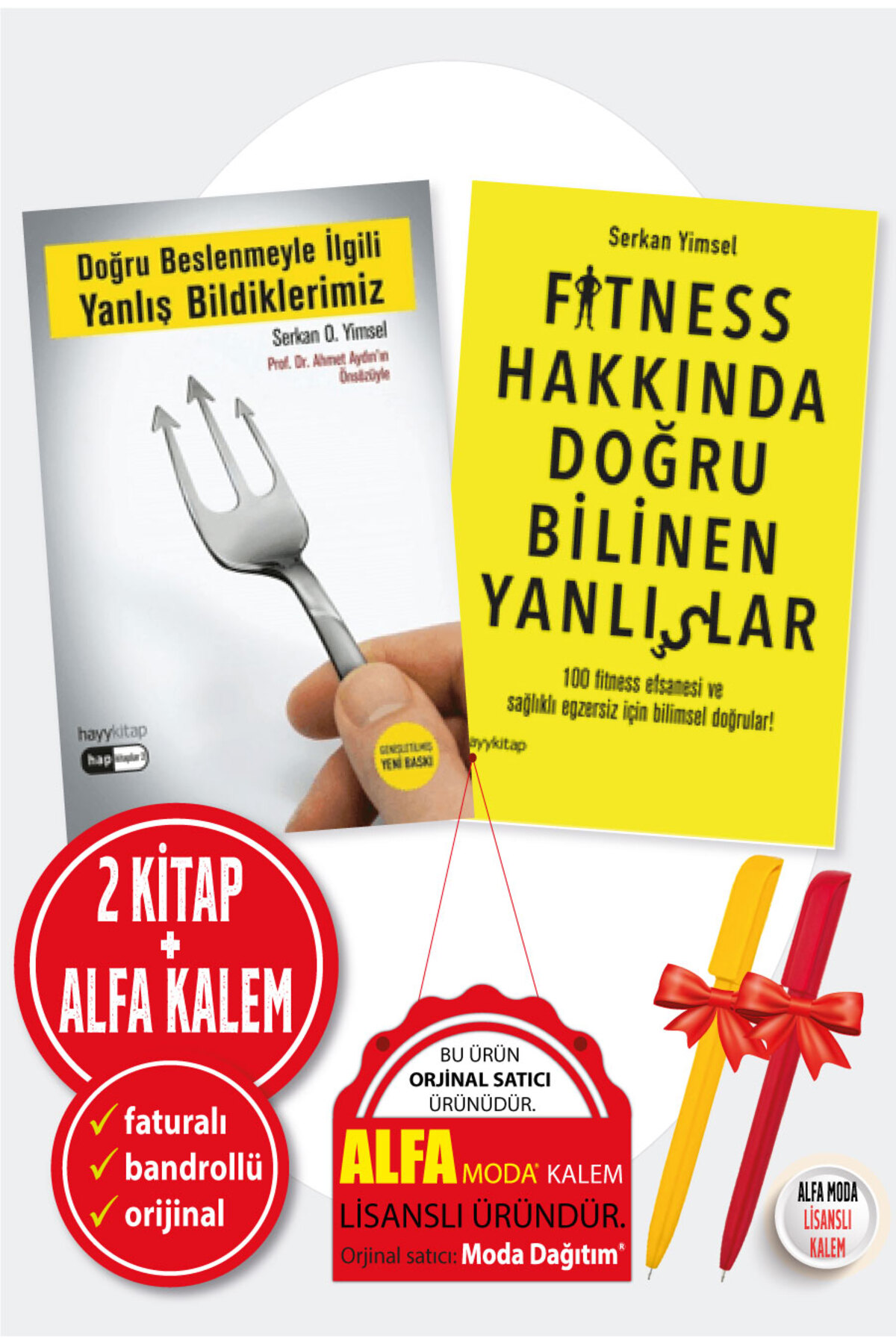 hayykitap Alfa Kalem+Serkan O. Yimsel 2 Kitap(Doğru Beslenmeyle İlgili Yanlış Bildiklerimiz-Fitness Hakkında)