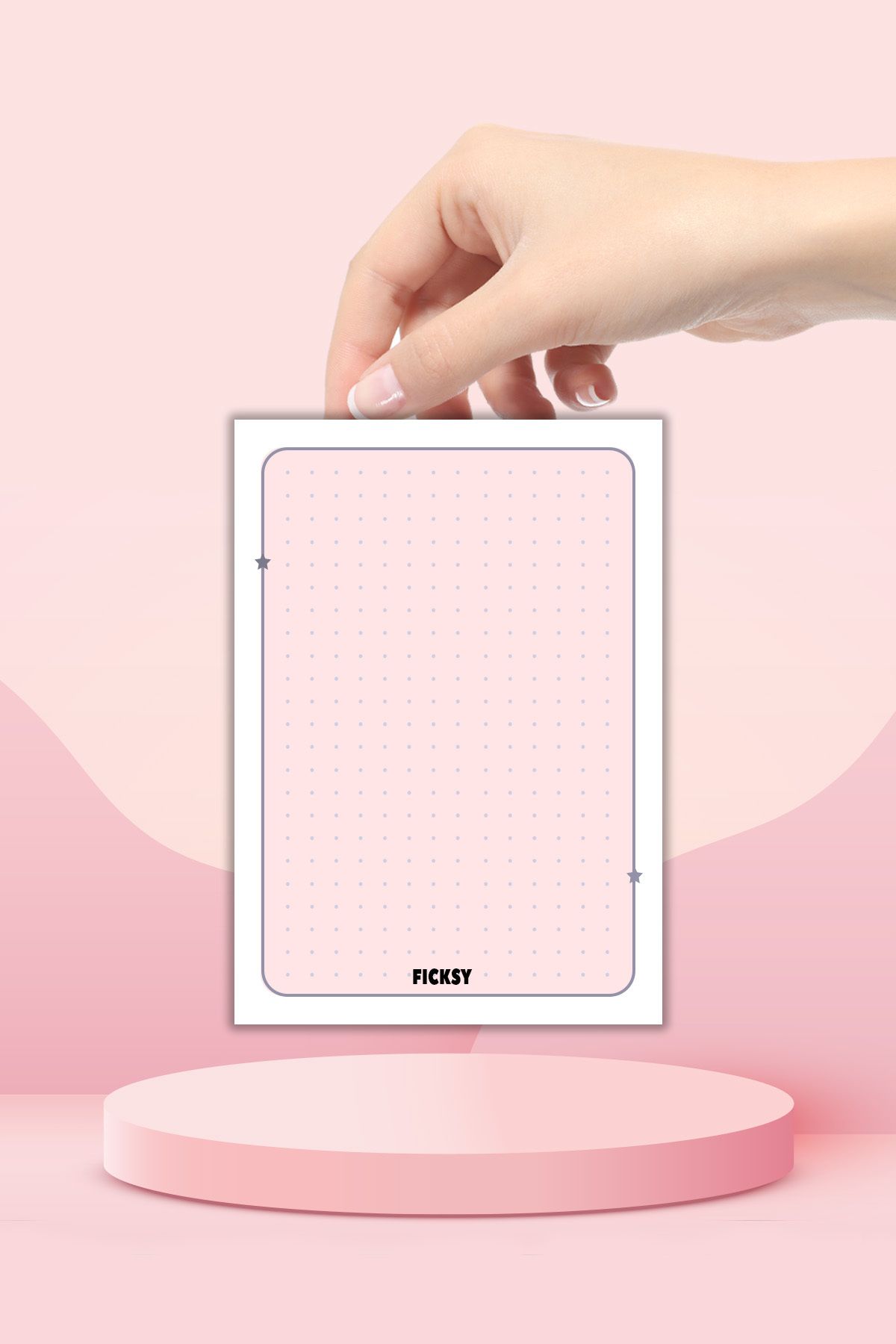 Ficksy-25 Pieces Pink Note Card - A5 Size Work Card - Notepad - Memo Pad 1