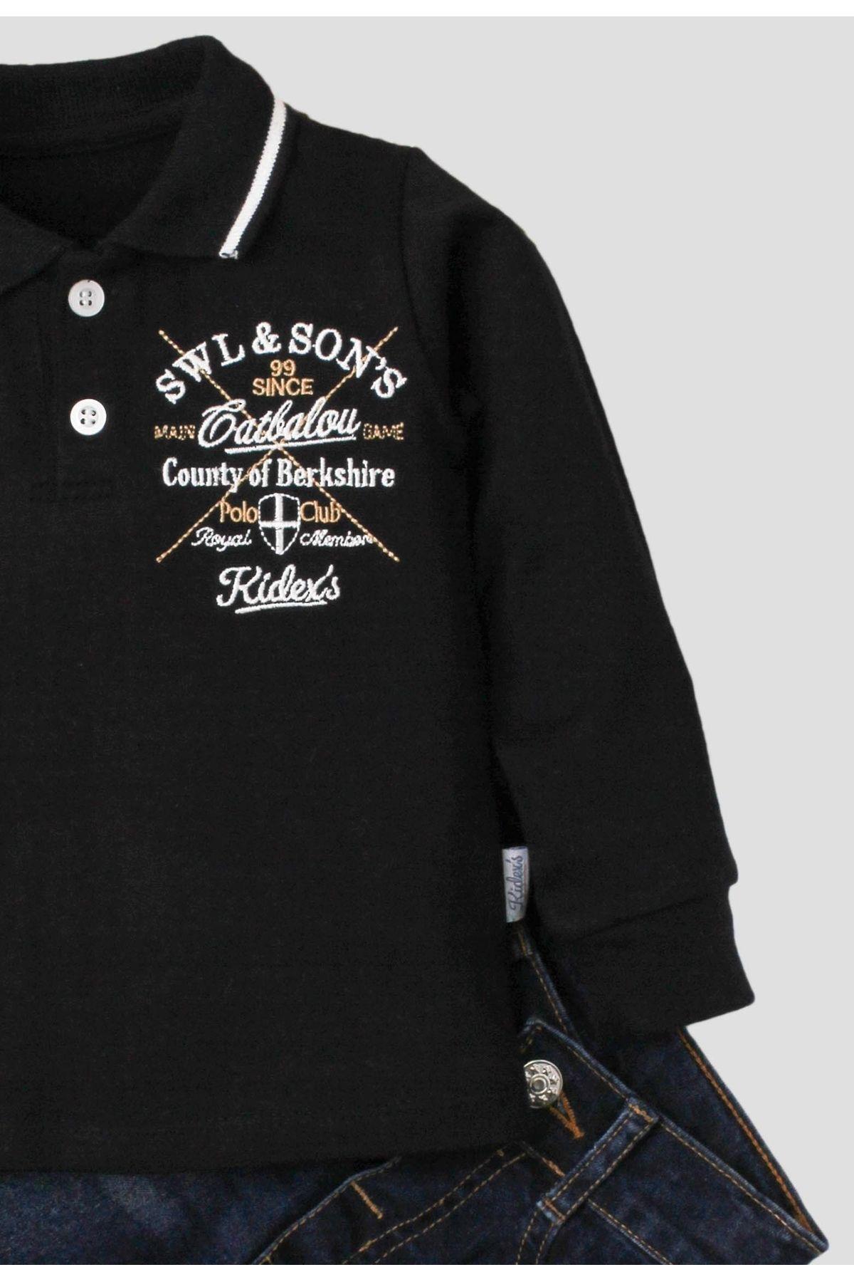 Kidex’s Baby Polo bebek takımı yumuşak kot pantolonlu %100 pamuklu fotoğrafı 3 (önizleme)