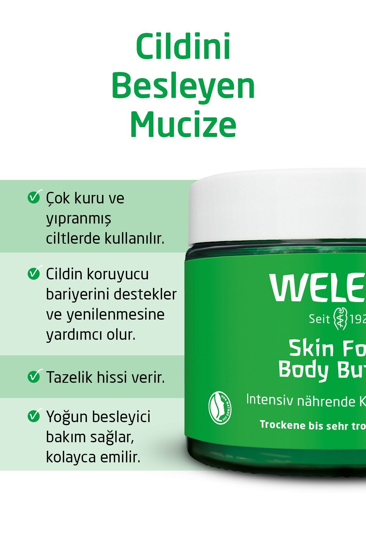 کرم بدن اسکین فود باتر بدن 150 میلی لیتر Weleda