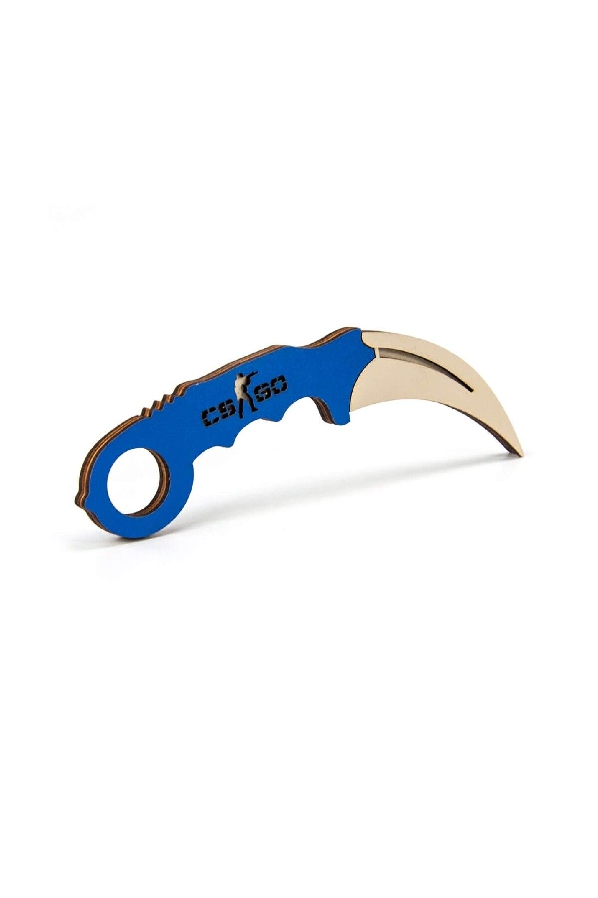 İhvan Ahşap Karambit - Cs Go Karambit Oyuncak - Eğitici Oyuncak - Mavi karambit