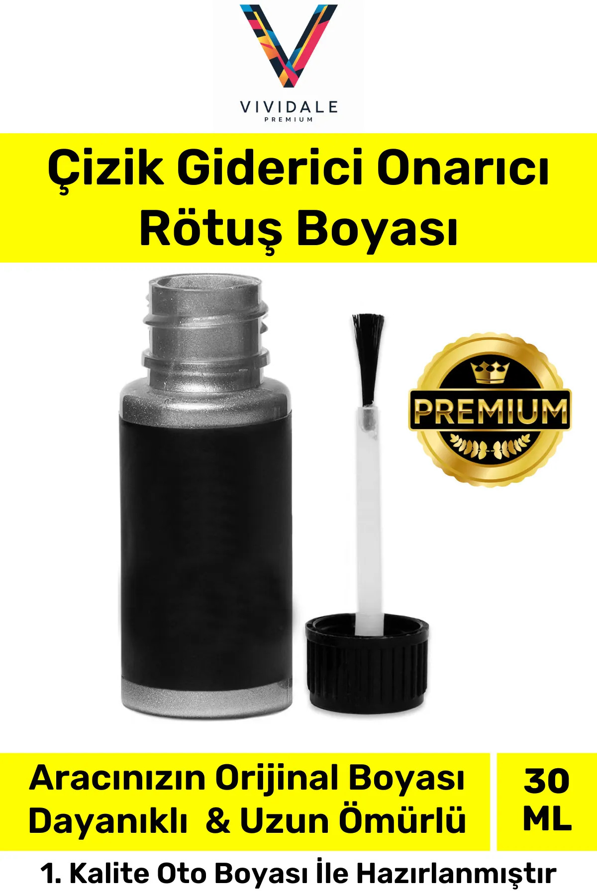 Vividale Profesyonel Otomobil Çizik Taş İzi Giderici Derin Siyah Lc9x Uyumlu Kendin Yap Rötüş Boyası 20ml