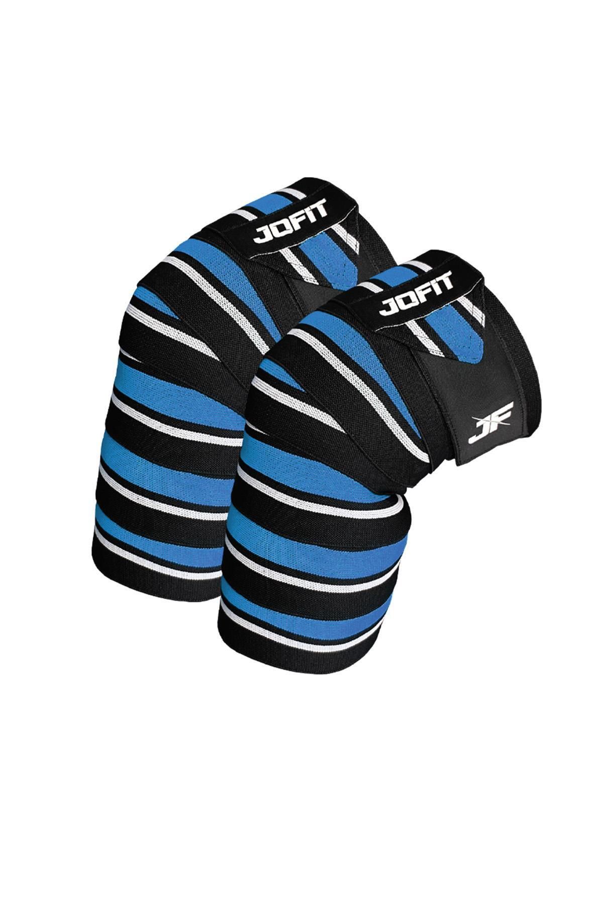 jofit Knee Wraps / Diz Bandajı - 2'li Paket - Siyah-Mavi