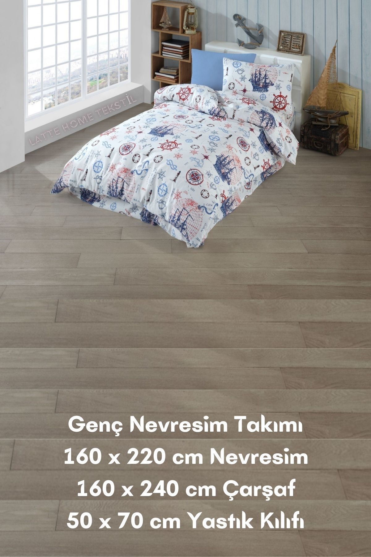 Gemici Desenli, Çocuk / Genç  Pamuklu Ranforce Kumaş Nevresim Takımı