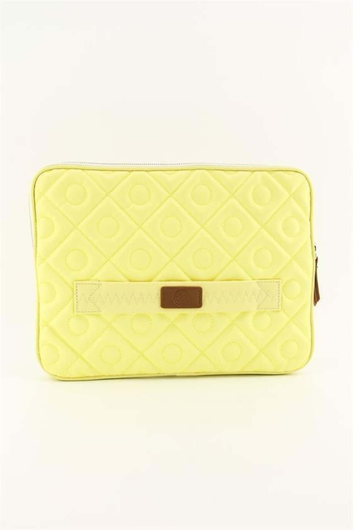 QUB CLUB-Unisex Yellow Quilted Mac Book Air Pro 14 Inch Computer Notebook Case 2