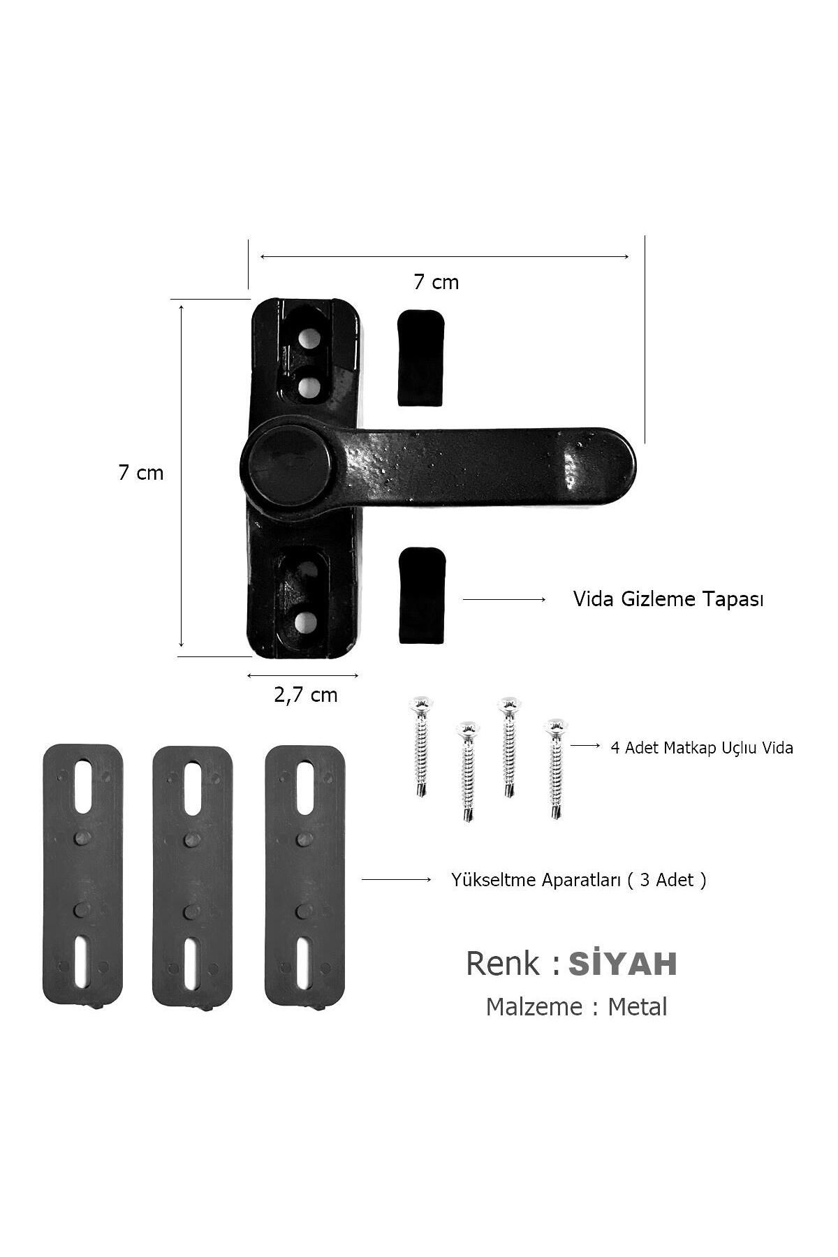 EYM-Black Pvc Pimapen - Child Safety Door and Window Lock, Buttoned 2