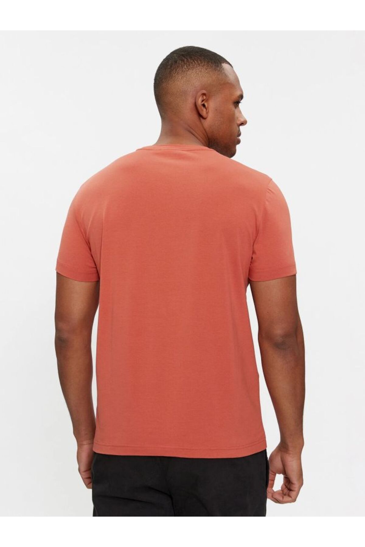 Calvin Klein-Brick Color Men's T-shirt - Logo Detailed 3