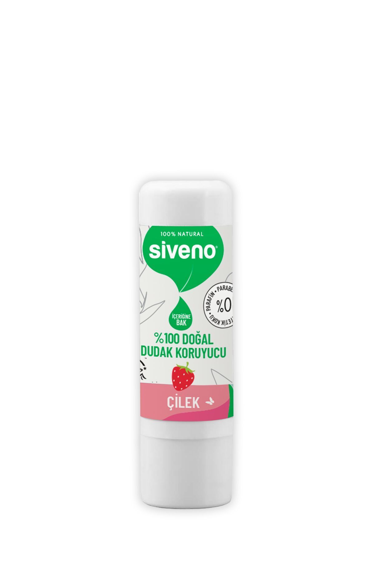 کرم محافظ لب 100% طبیعی توت فرنگی گیاهی بالم لب کرم مرطوب کننده براق کننده 6 گرمی Siveno