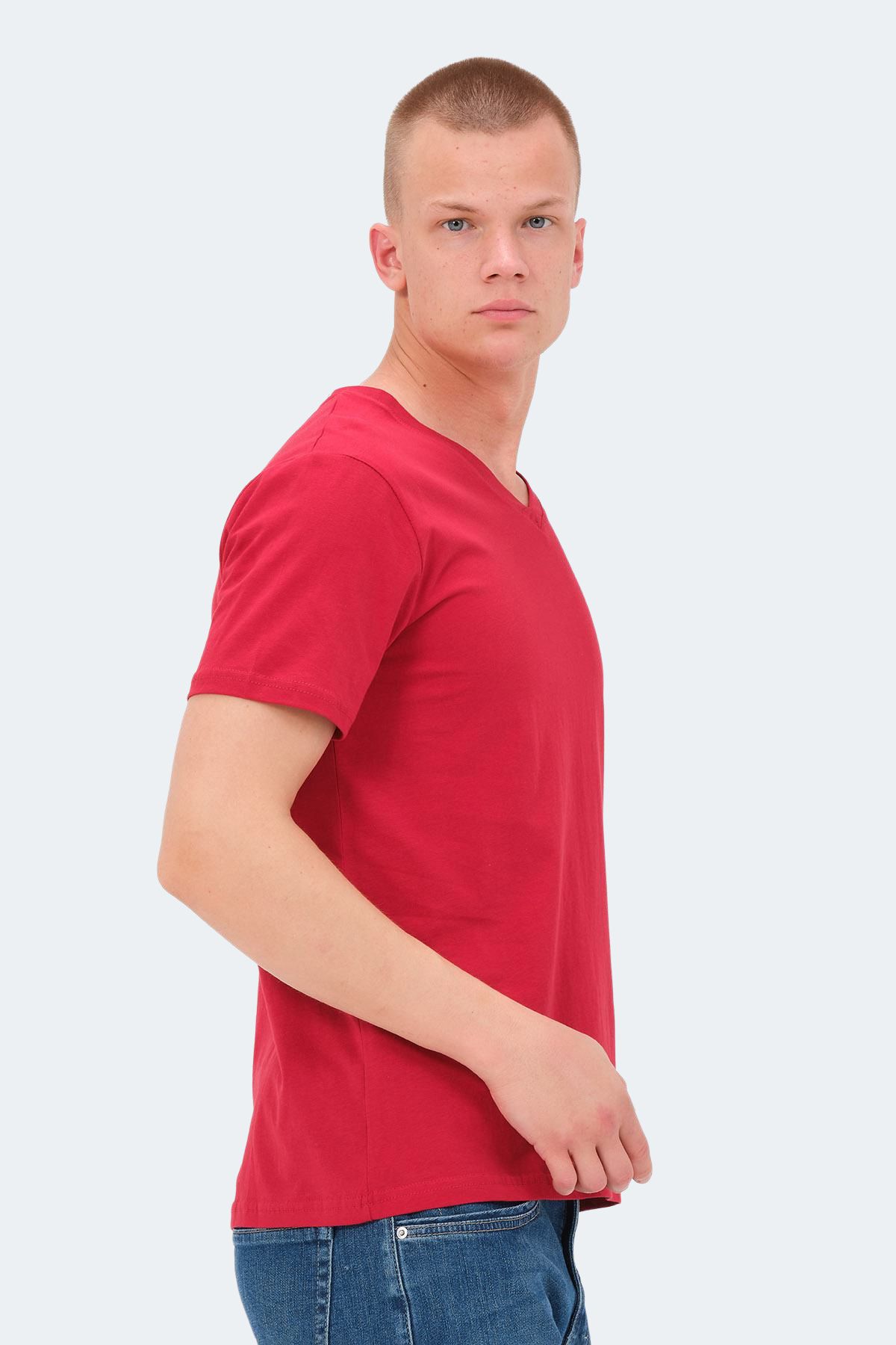 Slazenger-تي شيرت رجالي باللون الأحمر KAIJA 4