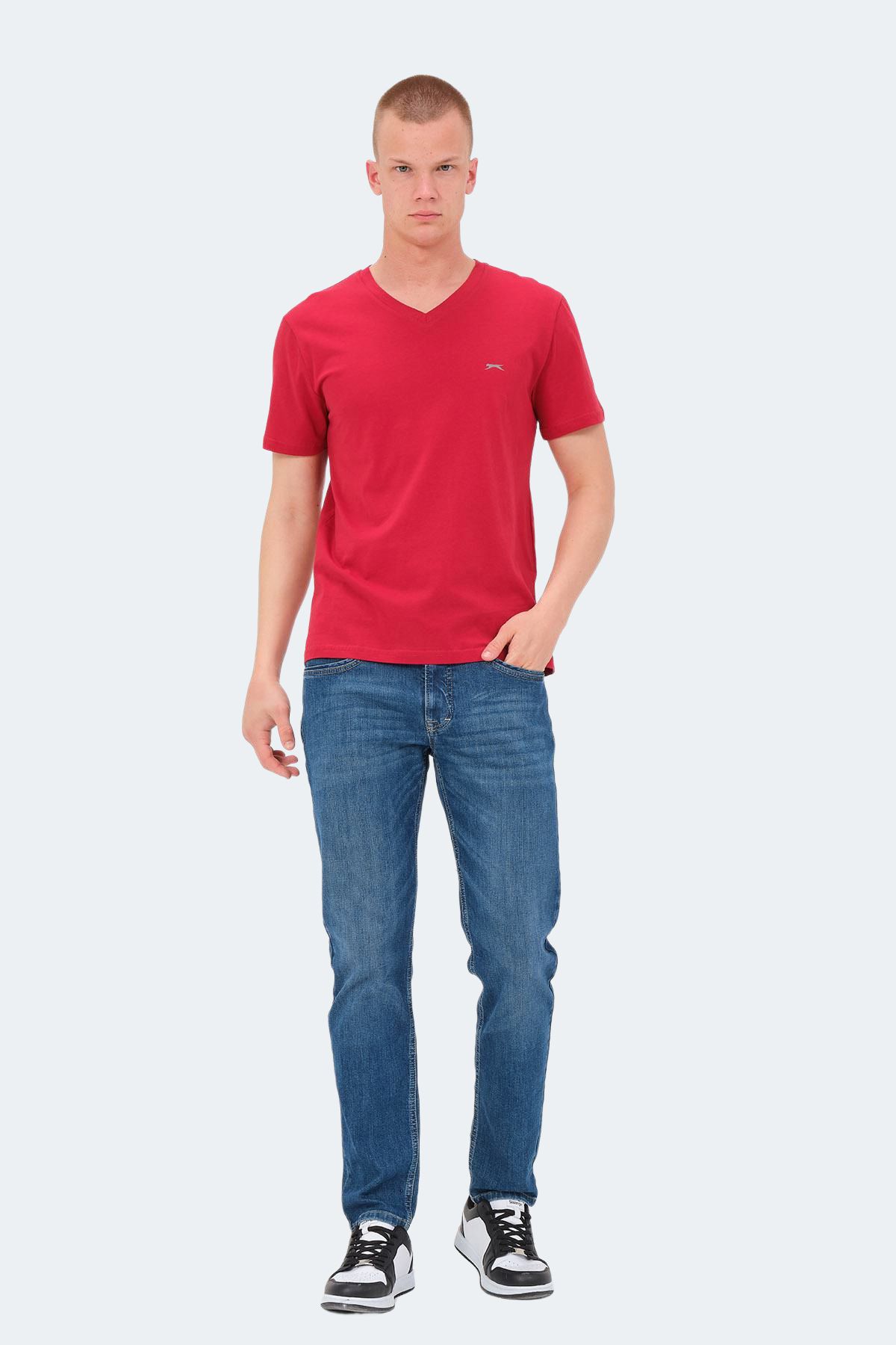 Slazenger-تي شيرت رجالي باللون الأحمر KAIJA 7