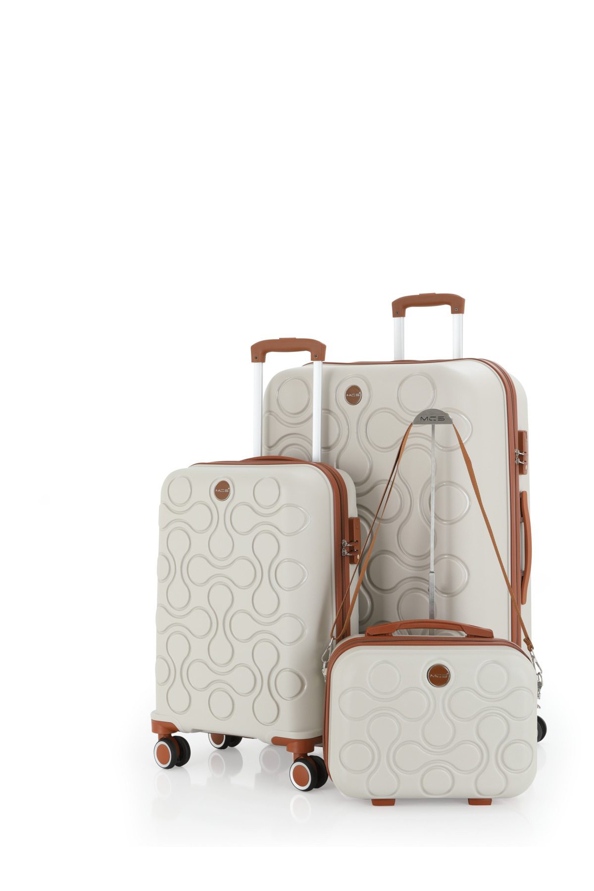 MÇS Polypropylene 3-Piece Suitcase Set Large & Cabin & Makeup V376
