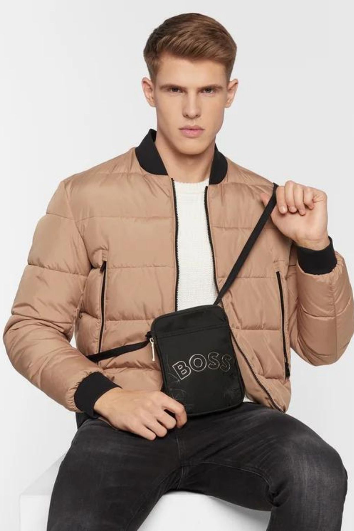 کیف شانه ای مردانه تلفن رئیس اورجینال Hugo Boss