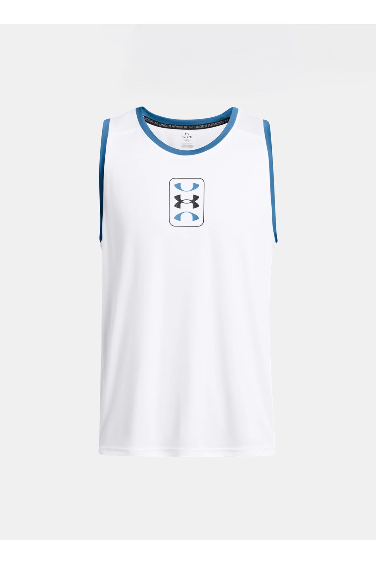 رکابی ورزشی سفید مردانه 1383399 100 UA عملکرد پایه یقه دوچرخه پوست Under Armour