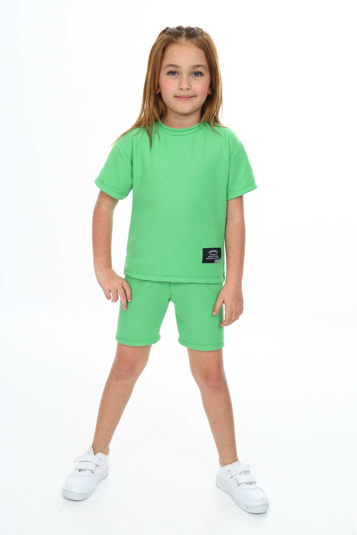 My Kids Wear-Girl's Crew Neck Suit with Shorts 2