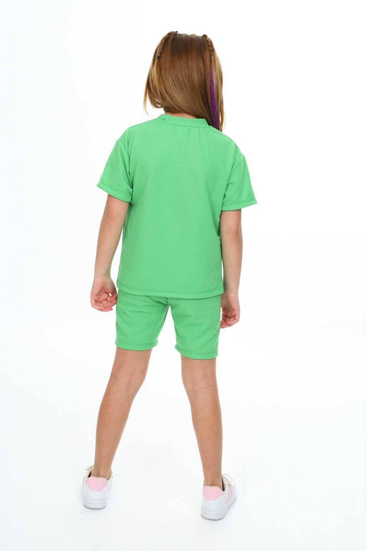 My Kids Wear-Girl's Crew Neck Suit with Shorts 5