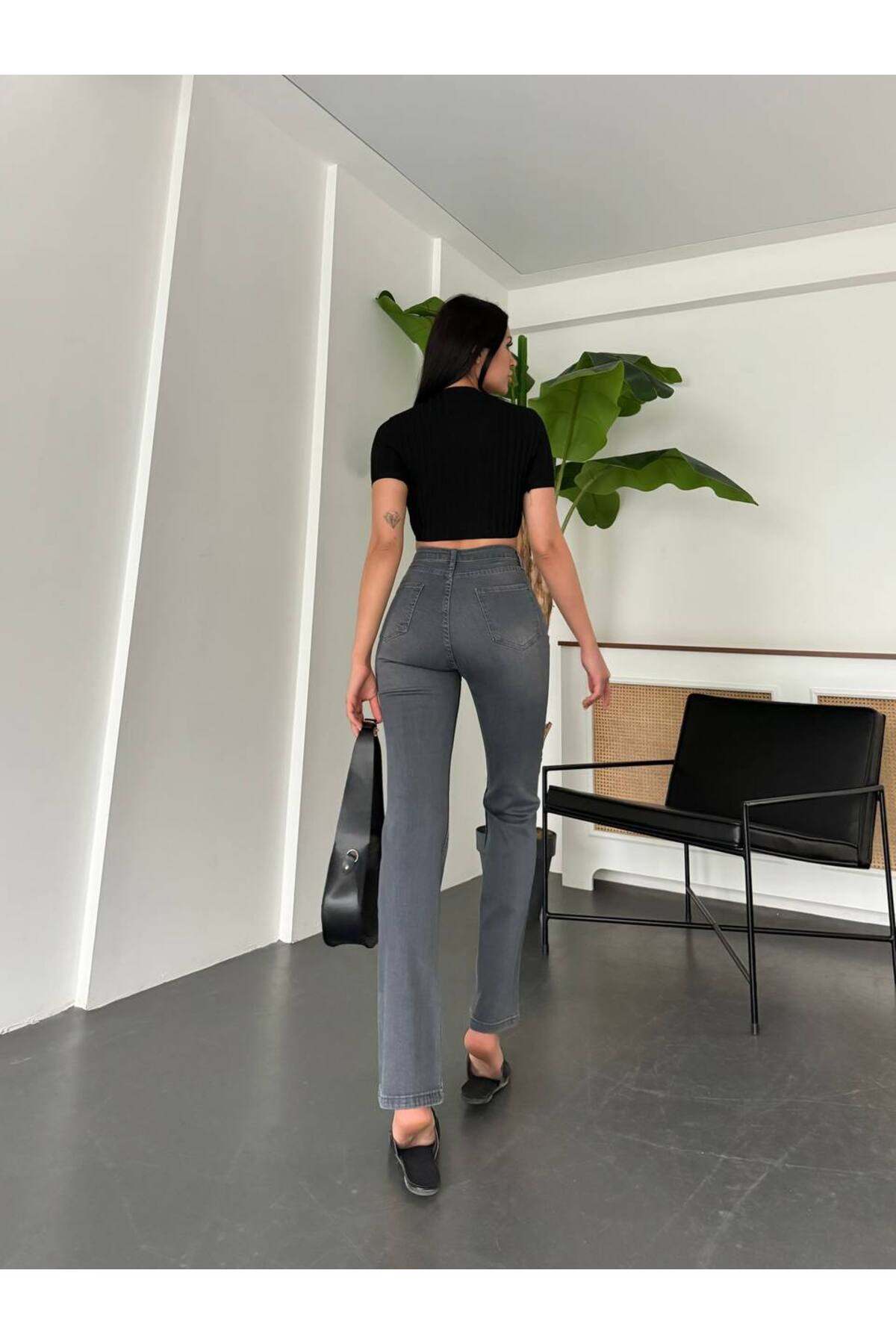 Palazzo Süper Ekstra Yüksek Bel Likralı Mavi Jeans
