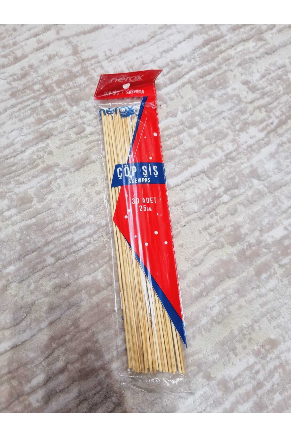 AHŞAP ÇÖP ŞİŞ 30 ADET 25 CM 2