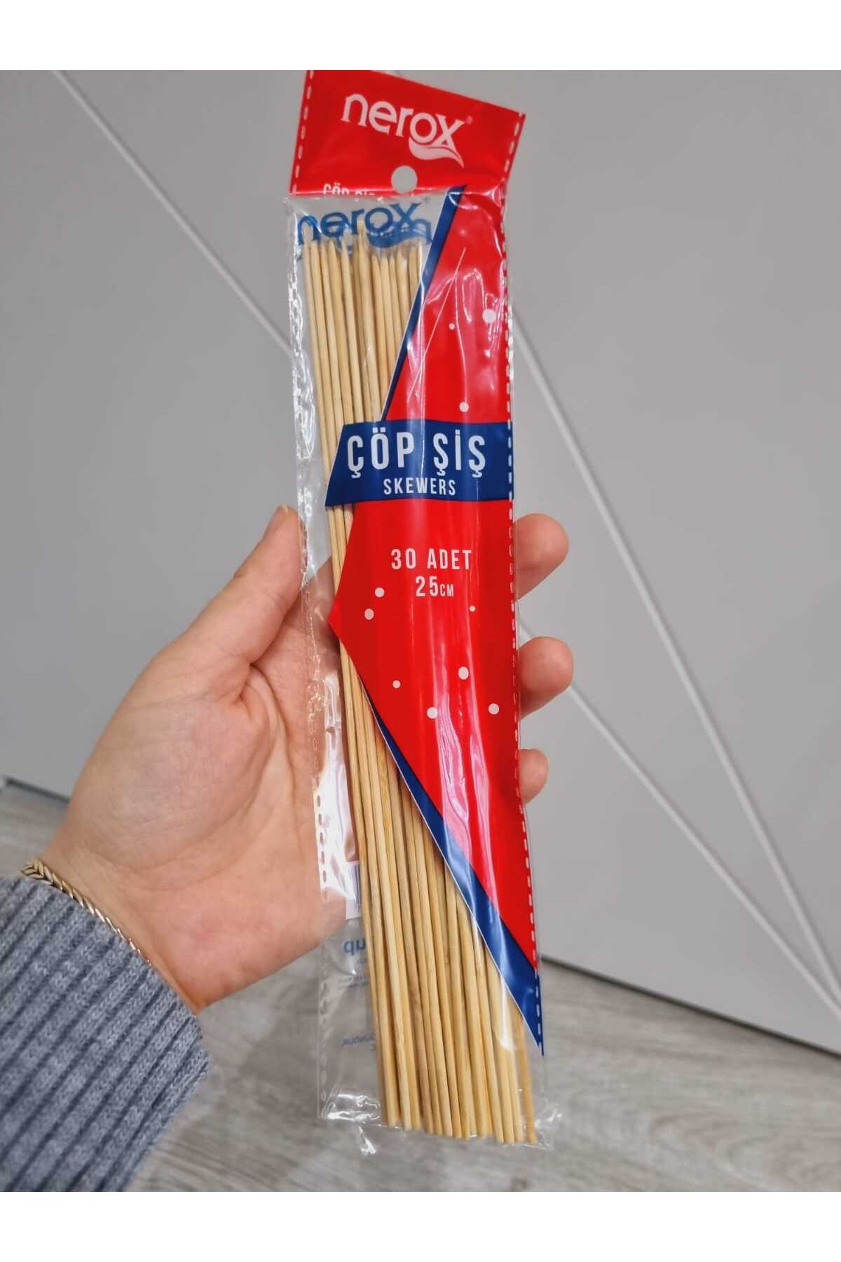AHŞAP ÇÖP ŞİŞ 30 ADET 25 CM 3