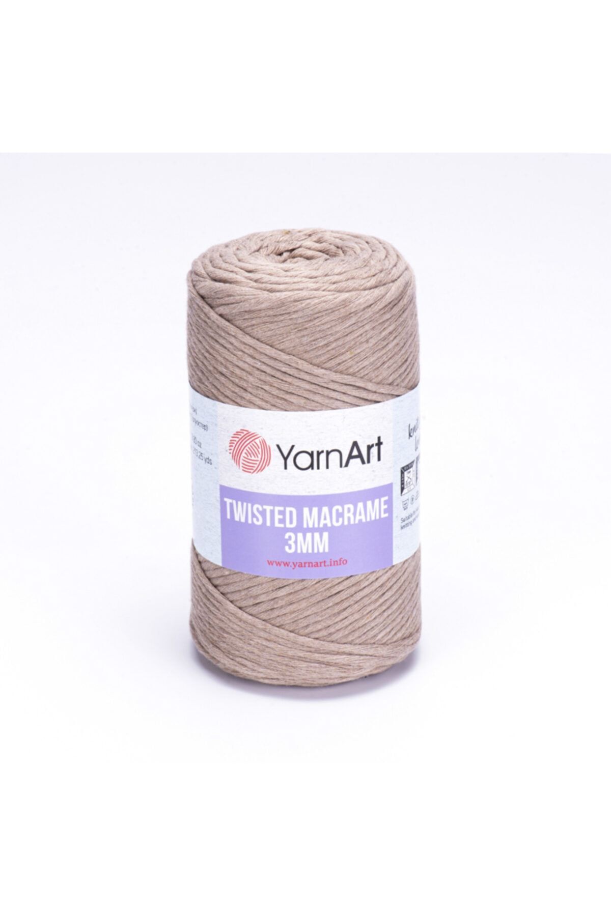 Yarnart-Macrame răsucit 3 mm - Ață de tricotat manual Macrame Cafea cu lapte-768 1