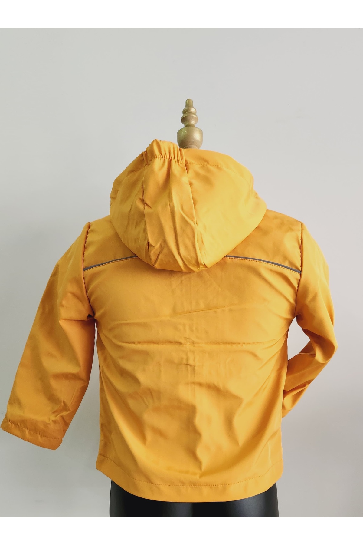 Genel Markalar Bowding Kumaş Su Geçirmez Kapşonlu Astarlı Fermuarlı Unisex Çocuk Yağmurluk fotoğrafı 2 (önizleme)