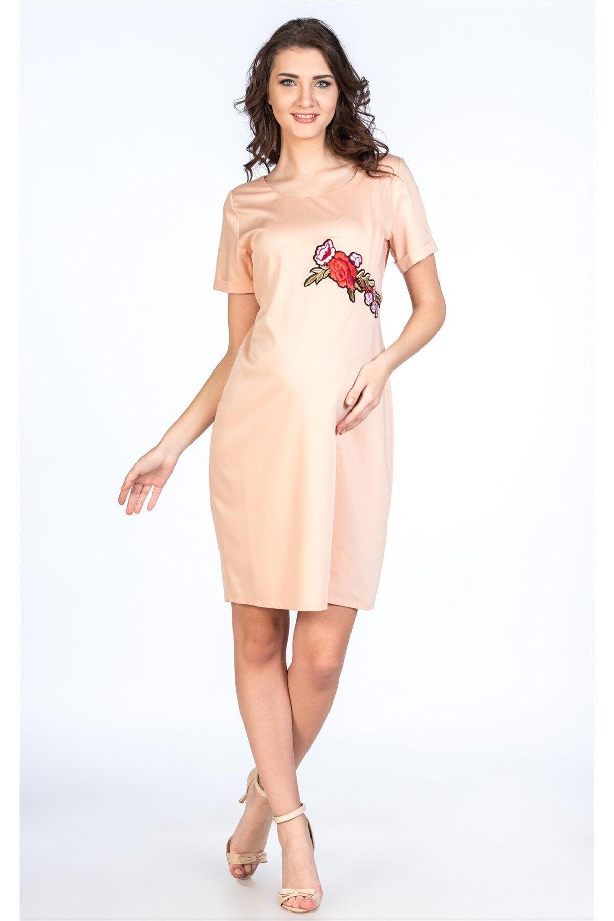 BUSA Maternity Daily Кружевное платье Лосось 7082